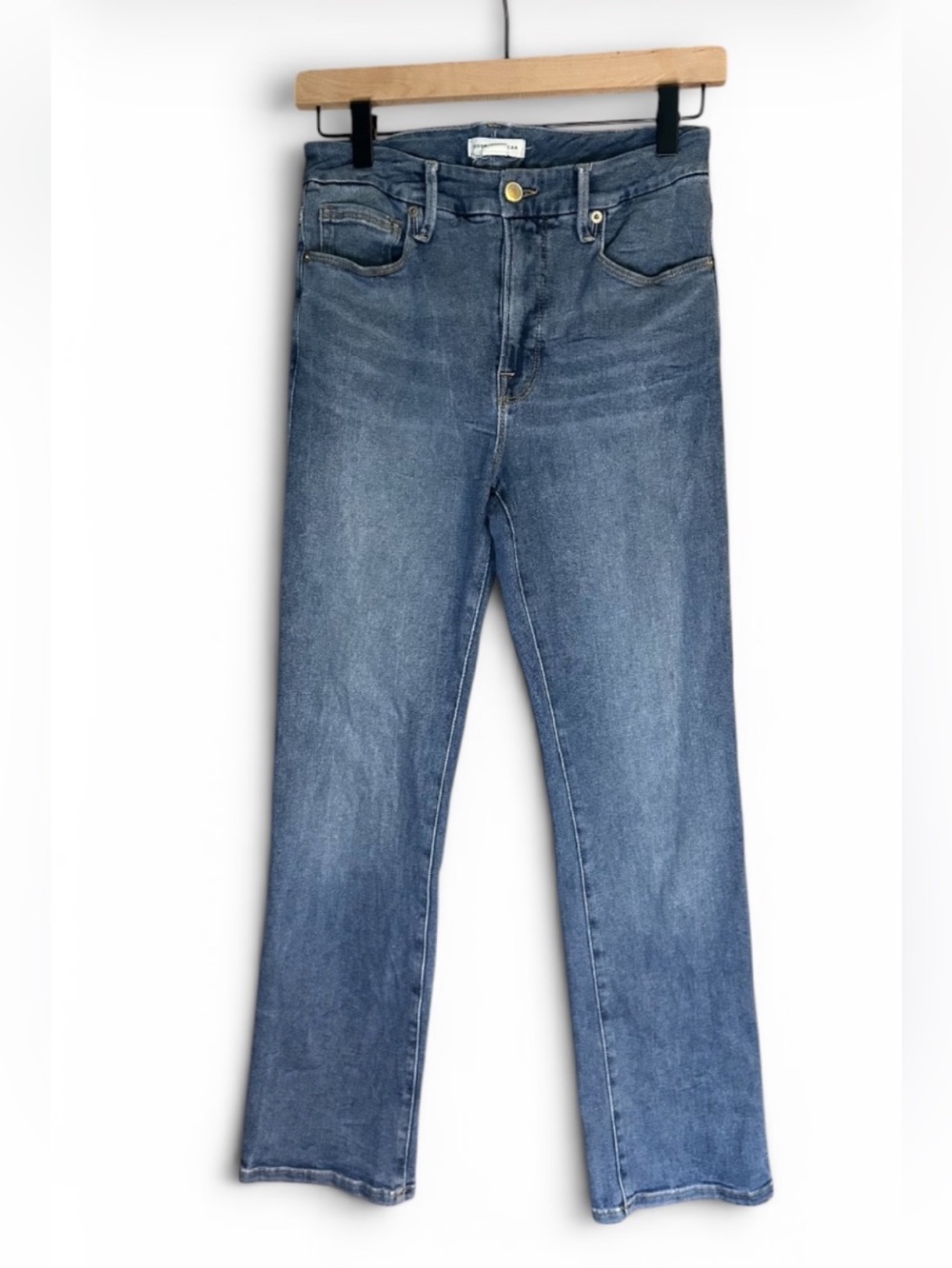 Good American Good Curve High Rise Straight Jeans Blue Womens Size 27